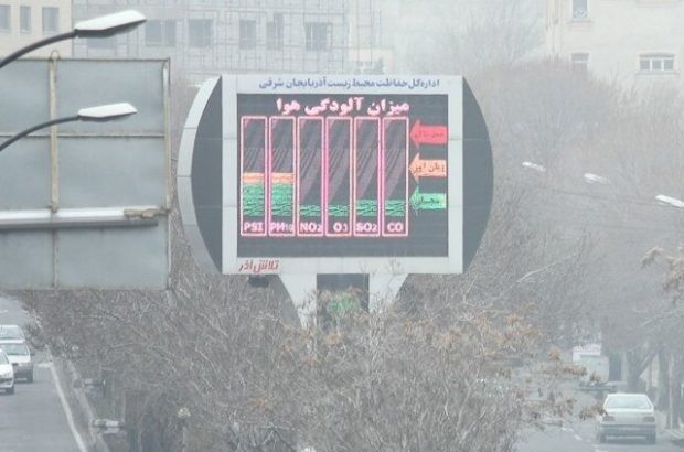 هواشناسی آذربایجان‌شرقی هشدار زرد آلودگی هوا صادر کرد